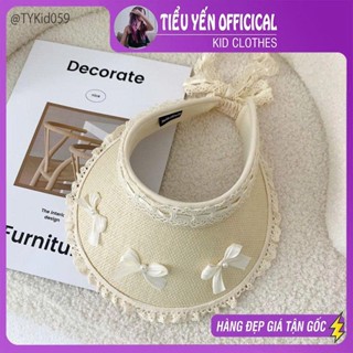 Phụ kiện trẻ em, Mũ cói che nắng cho bé gái vòng đầu 50-52cm M059 | Tiểu Yến KID