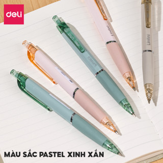 Bút chì kim Pastel 0.5 /0.7mm Deli Scribe, bút chì bấm cơ học có đầu tẩy EU745 vpp Diệp Lạc