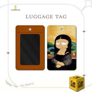Thẻ Hành Lý Da STORMBREAKER - Tag Treo Vali Du Lịch - Balo - MonaLisa Abstraction - Funny - Màu Sắc Đen-Nâu - TGTH055