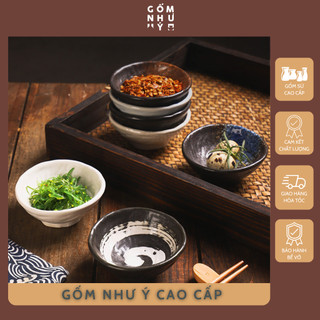 Bát sứ gia vị nón men mộc thủ công phong cách Wabi - Sabi Nhật Bản, sứ dày, an toàn, dễ tẩy rửa