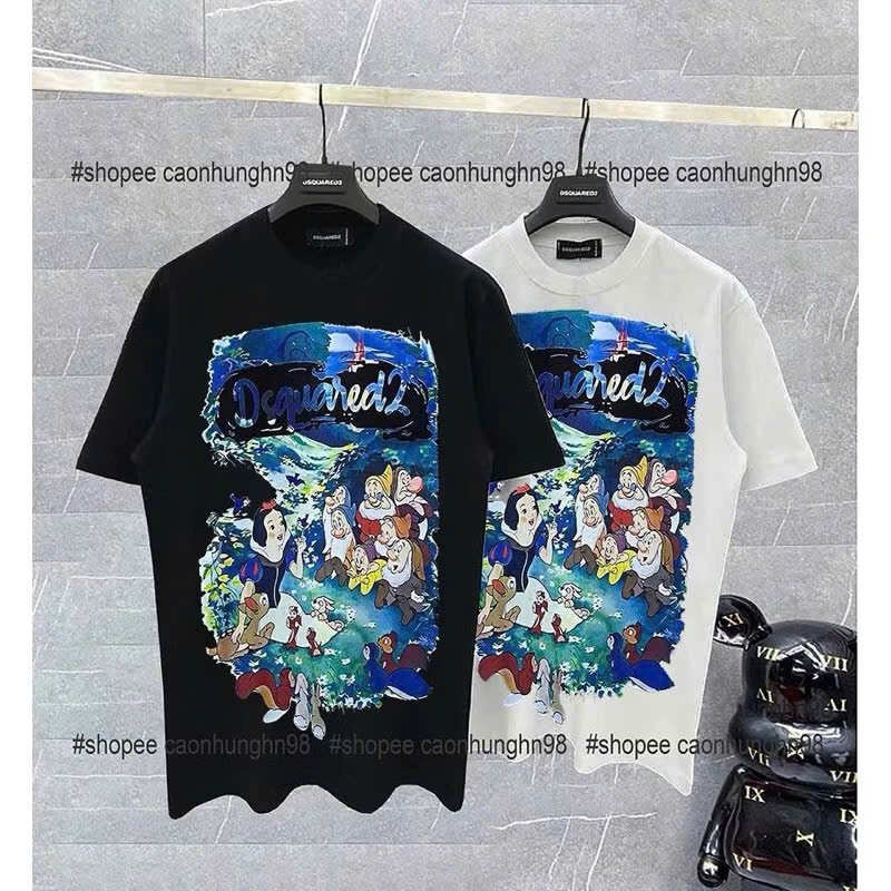 Áo phông nam dsq 7 chú lùn. Áo phông nam nữ siêu hót chất cotton su thoáng mát