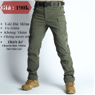 Quần chở hàng túi hộp chiến thuật màu đen xanh dành cho nam màu xám IX7 quần chiến thuật chất vải kaki nhiều túi jogger