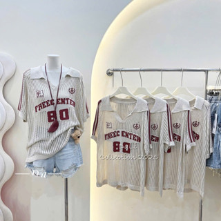 ( HÀNG QC - SẴN ) Áo Len Lưới Cổ Polo Số 80 Form Rộng