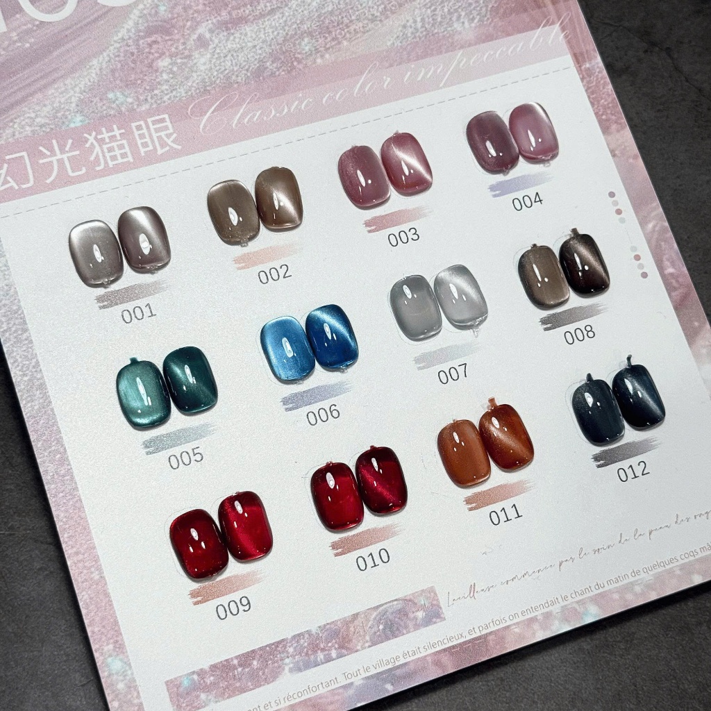 Bộ Sưu Tập 12 Chai Sơn Mosi Nail  Mắt Mèo Tạo Hiệu Ứng Lấp Lánh
