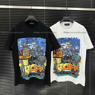 Áo phông Dsquared2 họa tiết cây dừa xanh,áo thun nam nữ DSQ ICON cây dừa hot trend boy phố ut
