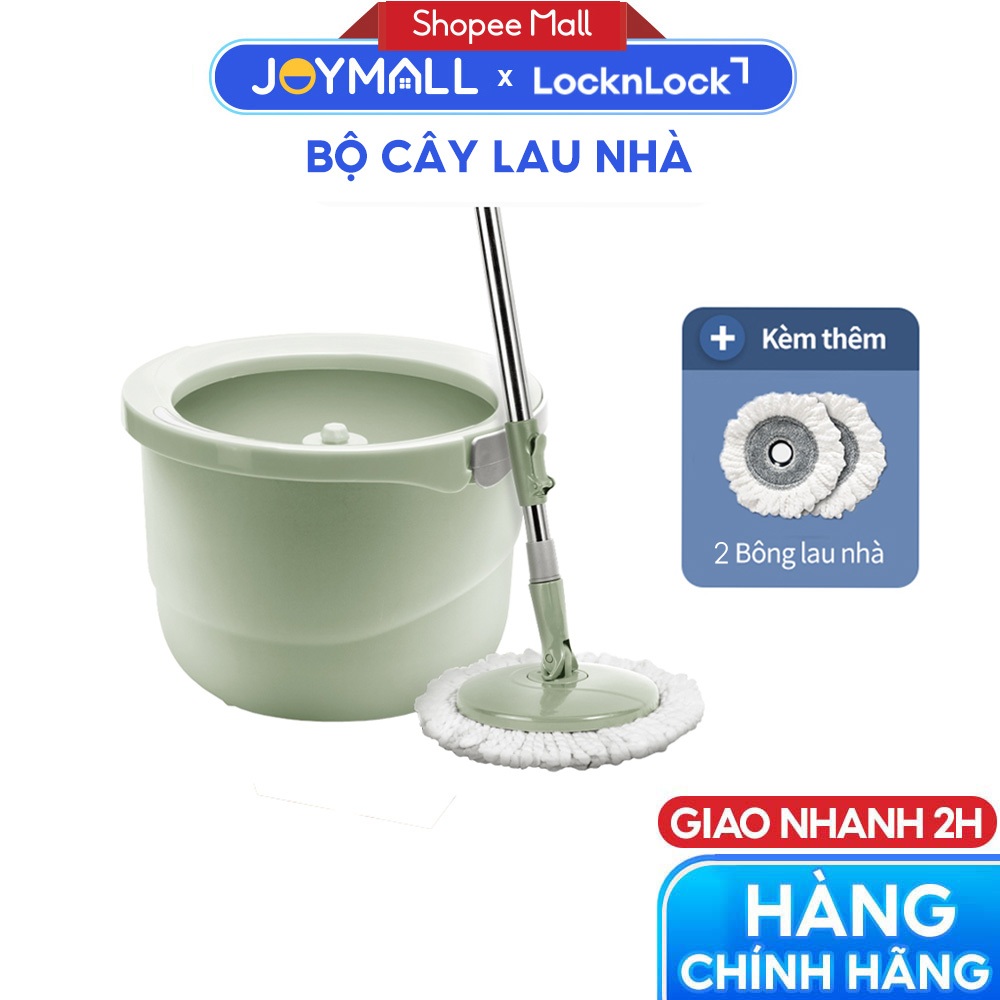 Bộ Cây Lau Nhà LocknLock Tự Vắt, 360 Độ, 3 Bông Lau ETM498MITS2, Hàng Chính Hãng - JoyMall