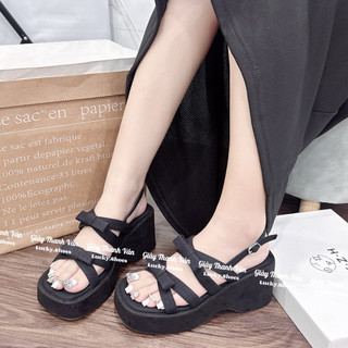 Giày Sandan quai nơ cao 7 phân 4 màu(D0086)