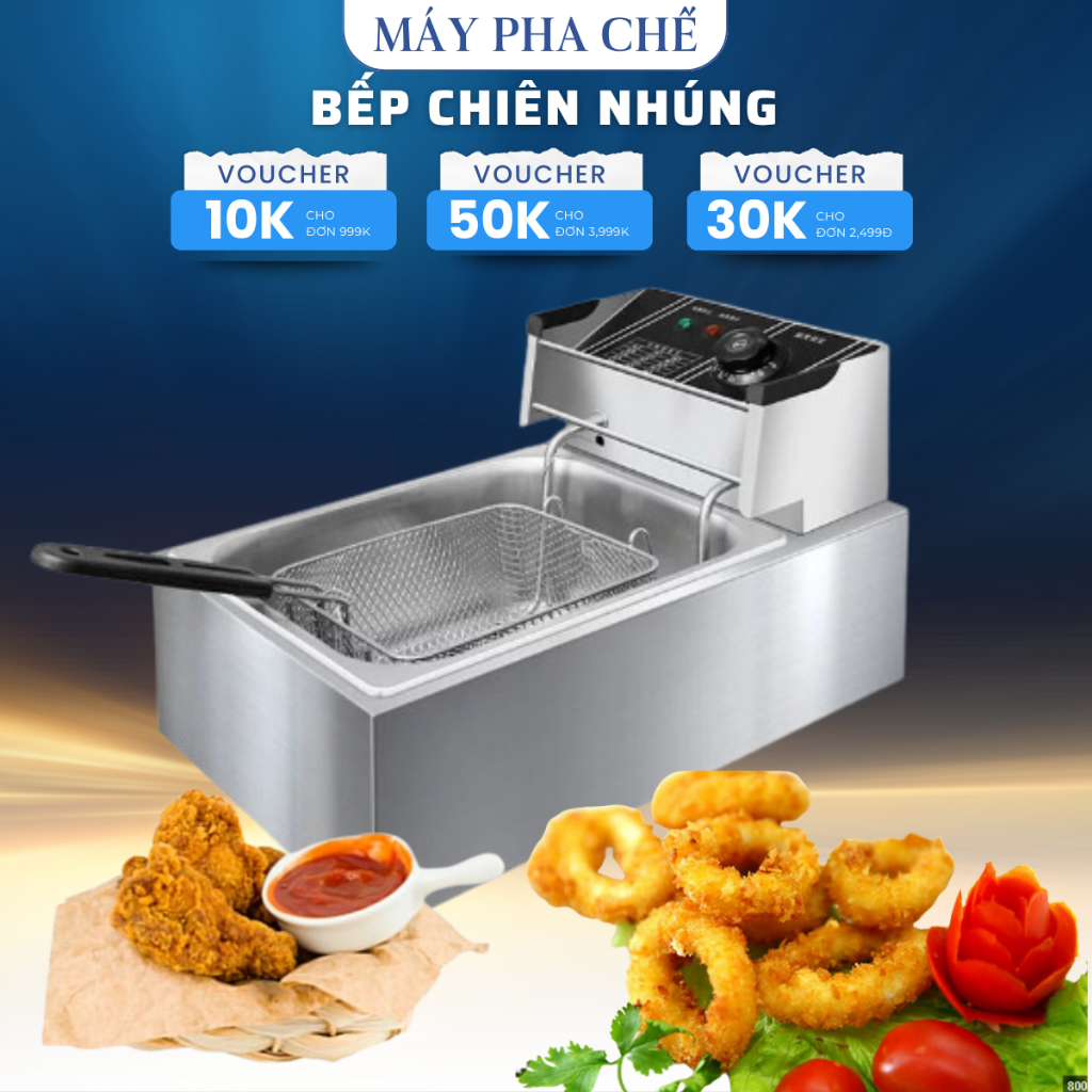 Bếp Chiên Nhúng, Bếp Chiên CSiêu Bền 6L, 12L Inox Cao Cấp, Chiên Ngập Dầu Bảo Hành 12 Tháng HÀNG CÓ SÃN