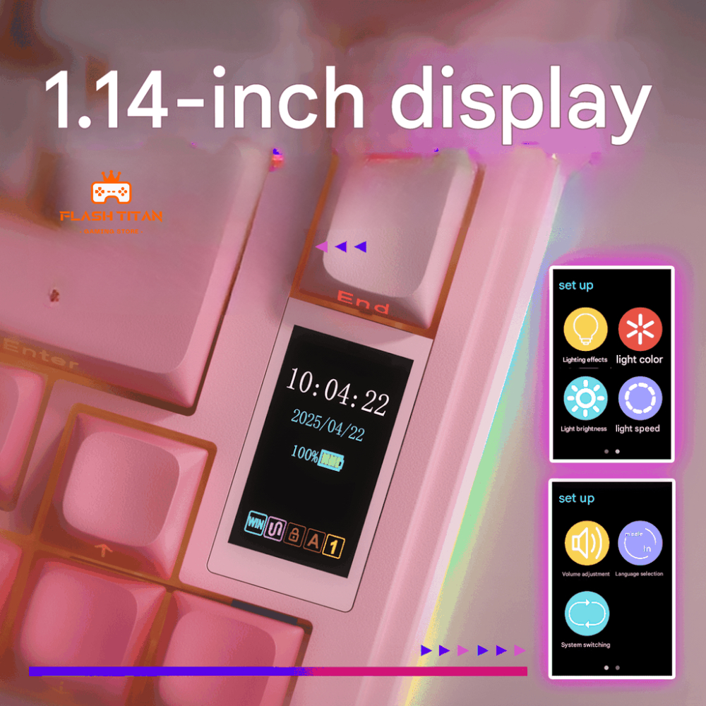 Bàn phím cơ không dây AULA S75 pro - Có màn led tùy chỉnh - LED RGB xuôi - 3 mode kết nối tiện lợi | BigBuy360 - bigbuy360.vn