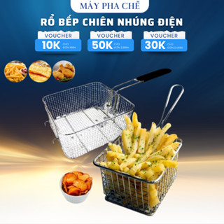 Rổ bếp chiên nhúng điện chuyên nghiệp, đa năng bằng inox không gỉ sáng bóng, chống dính