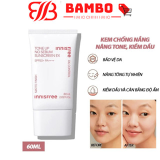 Kem Chống Nắng Nâng Tone, Kiềm Dầu Innisfree Tone Up No Sebum - Tone Up Watering Sunscreen SPF50/PA++++ 50ml