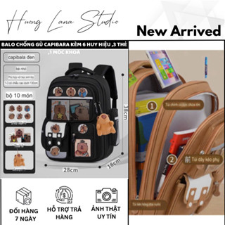 BALO CHỐNG GÙ CAPIBARA KÈM 6 HUY HIỆU ,3 THẺ ,1 MÓC KHOÁ
