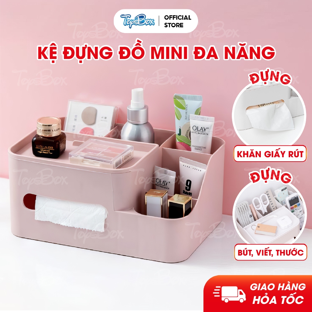 Kệ Mini Đựng Đồ Dùng Dụng Cụ Học Tập Đa Năng Bằng Nhựa Cao Cấp Nhiều Ngăn