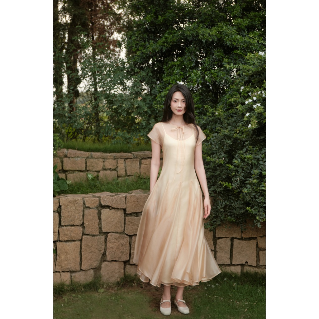 Tie Detail Organza Dress - BST Resort 2025 by December Chris