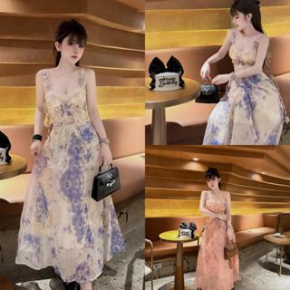 B94 Váy tơ dây hoa dáng xoè dài công chúa