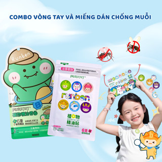 Combo Đuổi Muỗi Cho Bé RUNBEN Miếng Dán Đuổi Muỗi Và Vòng Tay Chống Muỗi Tinh Chất Thực Vật An Toàn
