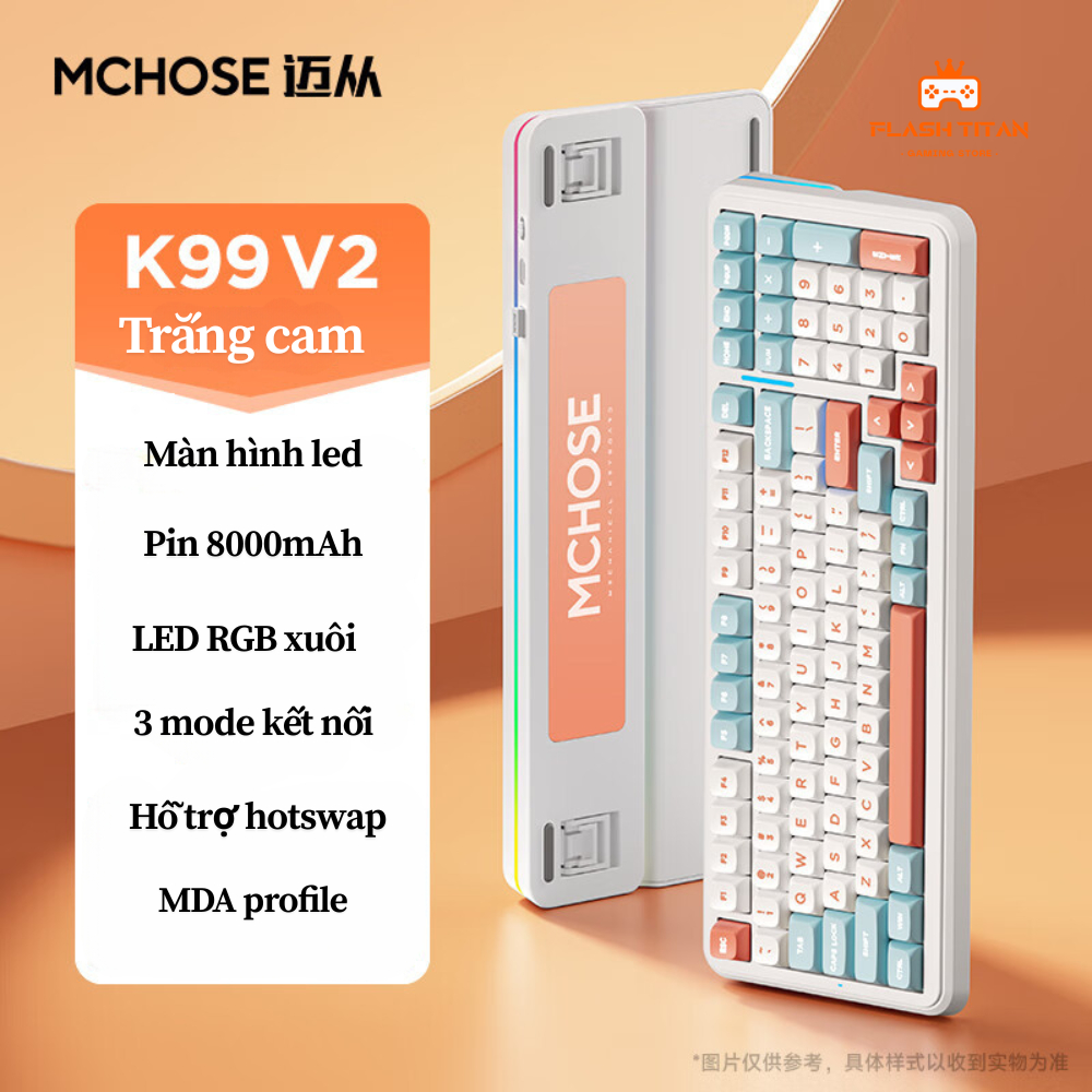 Bàn phím cơ Mchose K99 v2- 3 mode kết nối - Hỗ trợ hotswap - Led RGB nhiều chế độ - Mạch xuôi | BigBuy360 - bigbuy360.vn