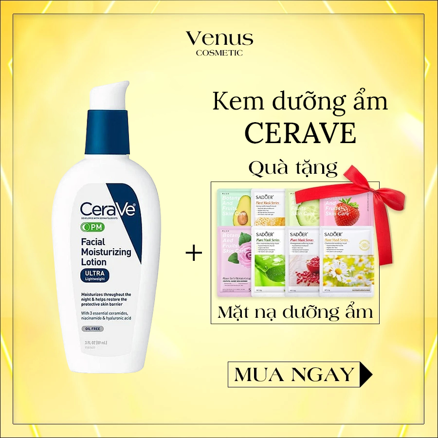 Kem dưỡng ẩm ban đêm CeraVe PM Facial Moisturizing Lotion 89ml Venus Cosmetics Store