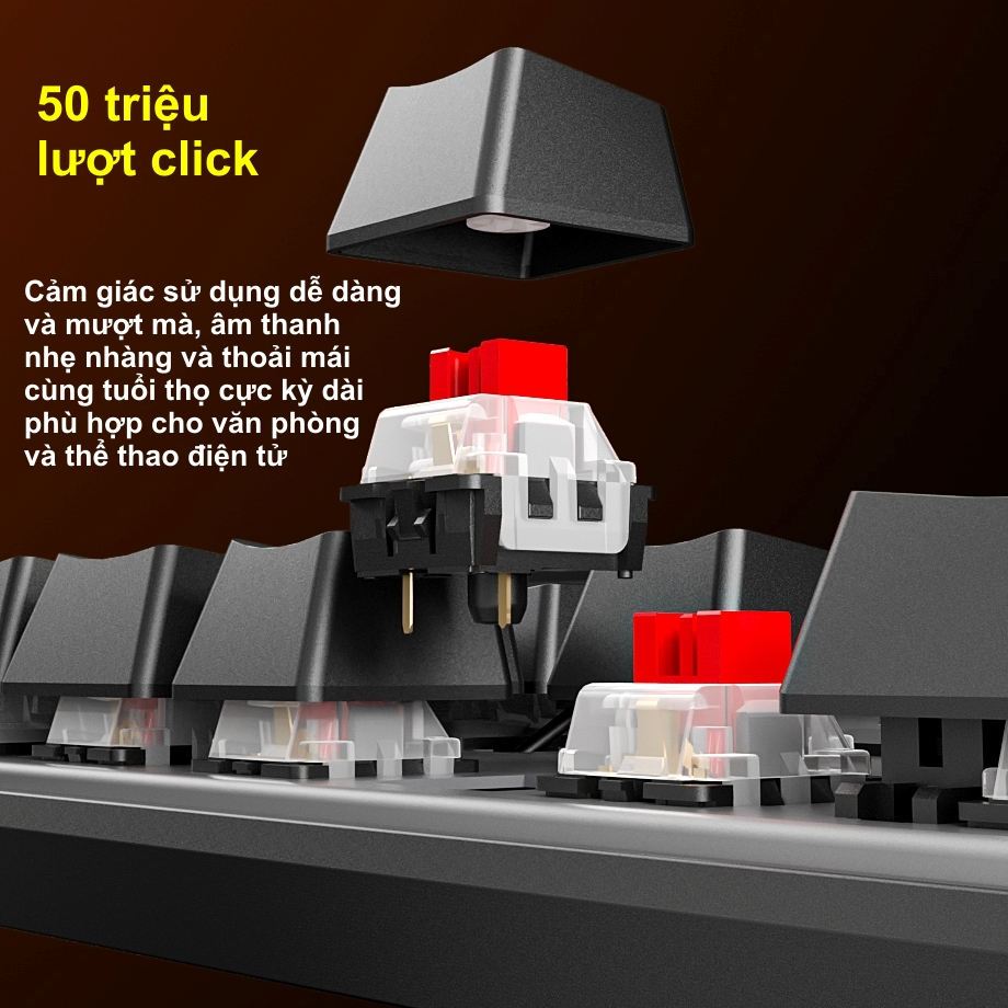 Bàn phím cơ gaming Meetion MK009 Fullsize 104 phím Hot-swappable (Red/Blue Switch), LED nền Rainbow | BigBuy360 - bigbuy360.vn