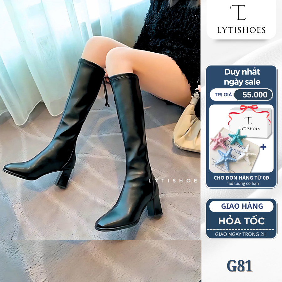Bốt Cao Cổ Bốt Đùi Da Nữ 7 Phân Lót Lông Hàng Đẹp Lytishoes G81