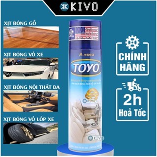 Xịt Bóng Xe Máy TOYO ASSO 500ML CHÍNH HÃNG - Phục Hồi Nhựa Nhám/ Đồ Da- Và Nội Thất Otô-KIVO
