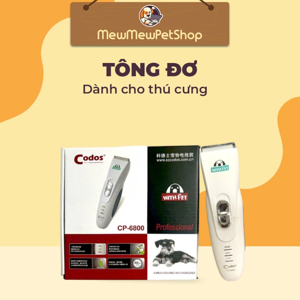  Tông đơ CODOS 6800  tông đơ cắt lông chó mèo chuyên nghiệp bảo hành 12 tháng 