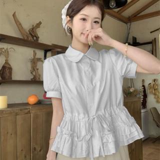   Deal Mở Bán  Áo Sơmi Baby Doll 1 Lớp Rút Dây eo  Có Bigsize  Cow.s.house 