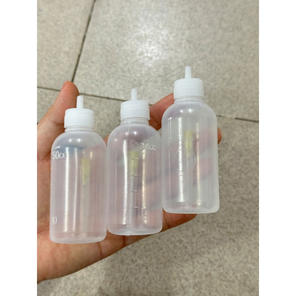 Lọ Nhựa Đựng Dung Dịch Đầu Kim 50cc & 100cc - Chai Nhỏ Gọn
