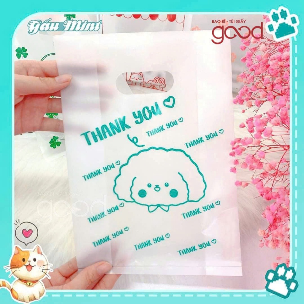 Giảm giá: Set 50 cái bịt nilon, túi nilon đựng quà tặng, túi đựng quà trong suốt in nhiều màu sắc dễ
