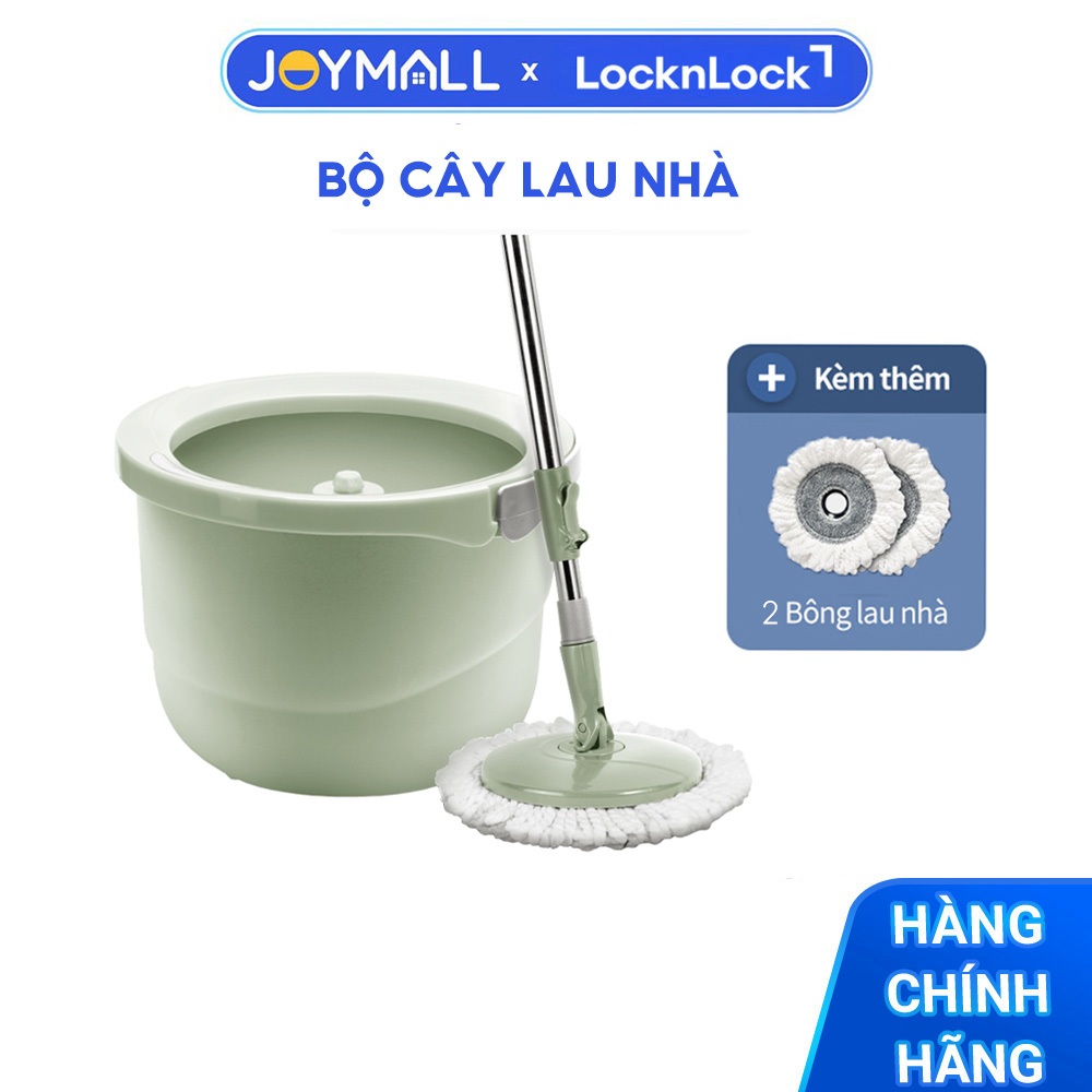 Bộ Cây Lau Nhà Vắt Tự Động LocknLock ETM498MIT, Hàng Chính Hãng, Xoay 360 Độ, 4 Bông Lau - JoyMall