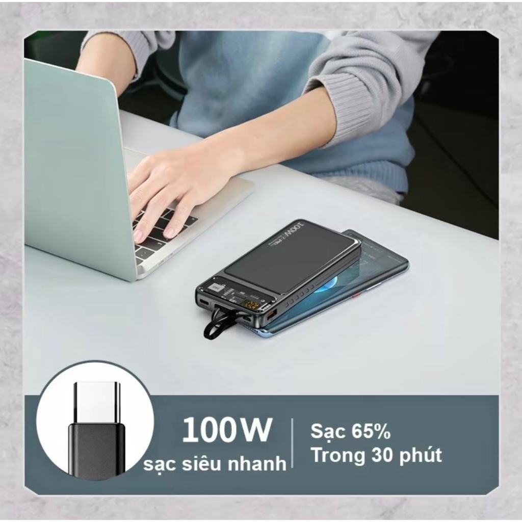 [K đặt được nhắn shop ]Sạc dự phòng 30000mah HB88 Habitek, sạc nhanh 100W, hỗ trợ sạc cho nhiều dòng điện thoại | BigBuy360 - bigbuy360.vn