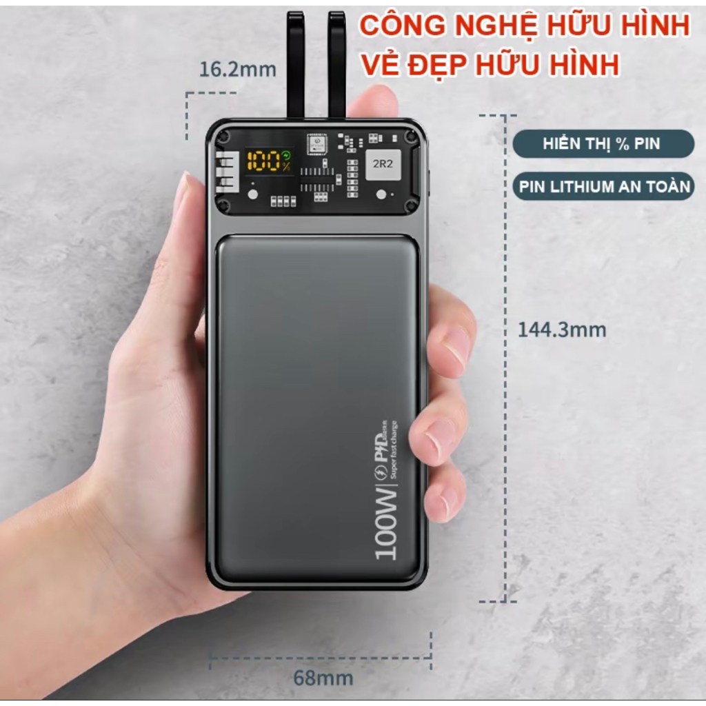 [K đặt được nhắn shop ]Sạc dự phòng 30000mah HB88 Habitek, sạc nhanh 100W, hỗ trợ sạc cho nhiều dòng điện thoại | BigBuy360 - bigbuy360.vn