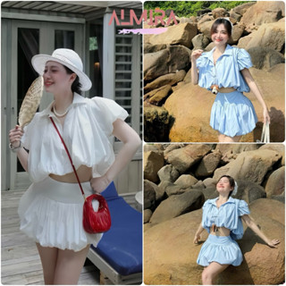 Sét Váy Nữ Bí Toàn Thân Gồm Áo Bí Phồng + Chân Váy Bí Phồng