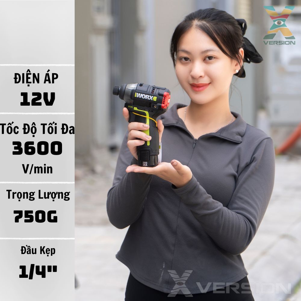 Máy vặn vít 12V Worx WU132X, không chổi than - Xversion