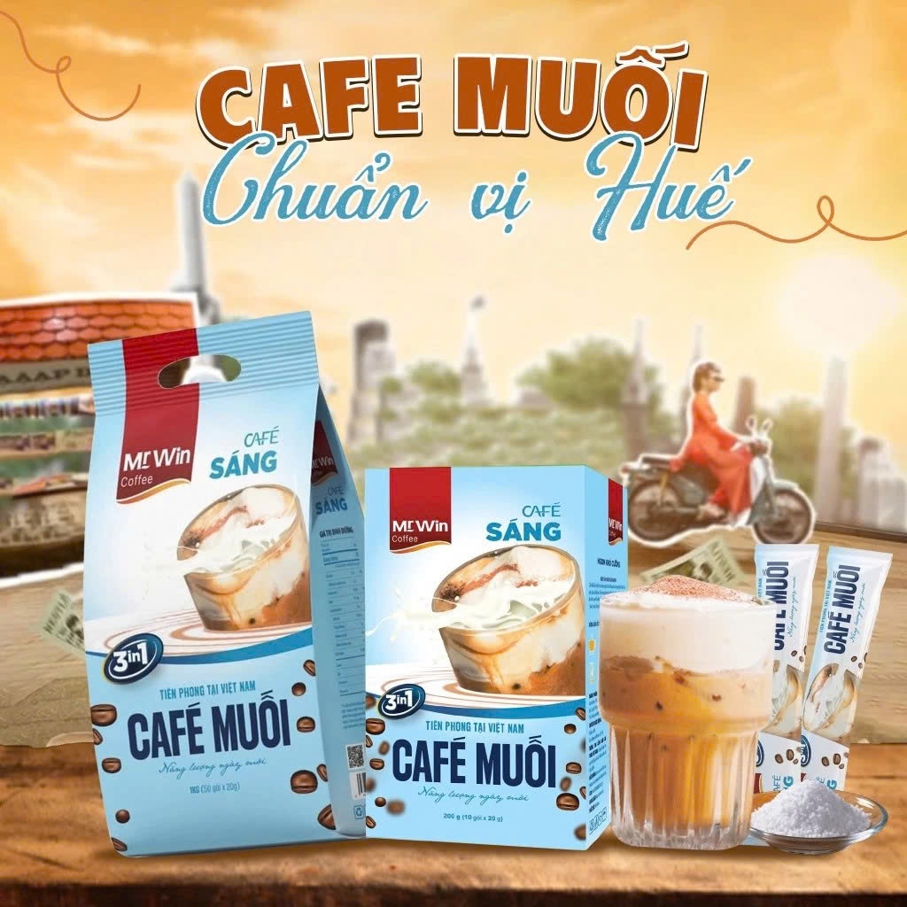 [Bán chạy] Cà Phê Muối Mr Win Đậm Đà Vị Huế Thơm Ngon Có Lớp Kem Mặn Béo Ngậy