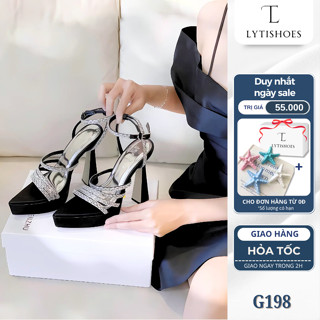  Giày Cao Gót Nữ Đế Đúp Đính Đá Sang Chảnh 12 Phân Lytishoes G189 