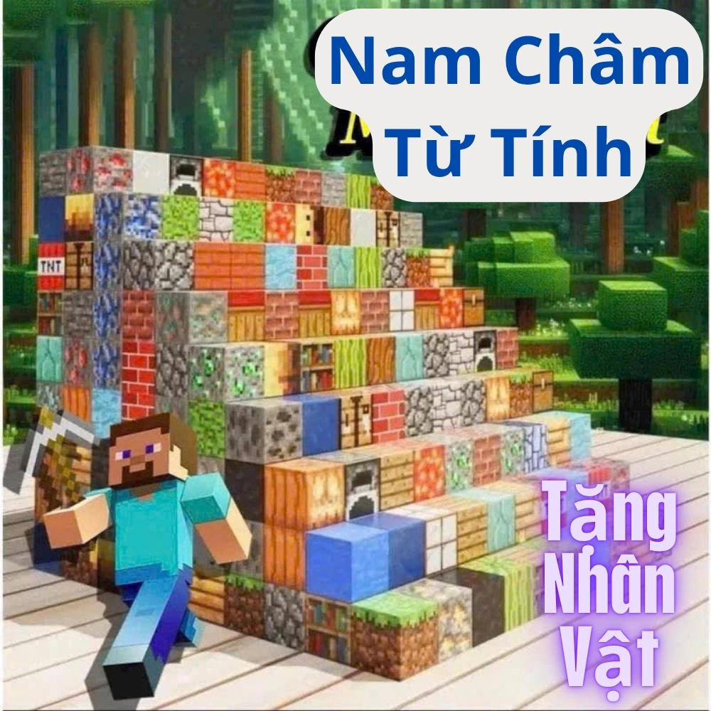Bộ đồ chơi khối nam châm từ tính cho bé xếp hình nam châm block 2x2 cm cao cấp xịn đẹp