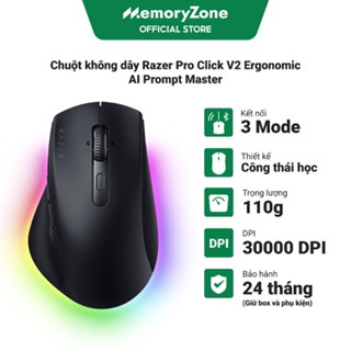 Chuột không dây Razer Pro Click V2 Ergonomic AI Prompt Master