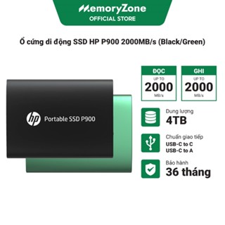 Ổ cứng di động SSD 1TB - 2TB - 4TB HP P900 2000MB/s (Black/Green)
