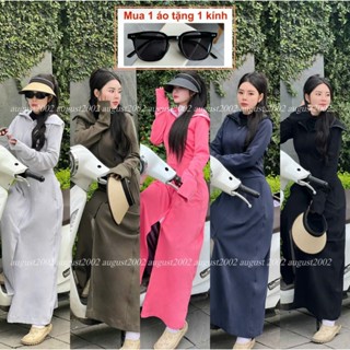 [TẶNG KÍNH DÂM] Áo Chống Nắng Toàn Thân Nữ Chất Umi Hàn Chống Tia Uv Form Dáng Dài Rộng Chất Liệu Thoáng Mát Thấm Mồ Hôi