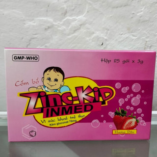  Cốm Bổ Sung Kẽm Zinc Kid Inmed Hương Dâu Gluconate Hỗ Trợ Chống Còi Xương Chậm Lớn Cho Trẻ Hộp 25 Gói 