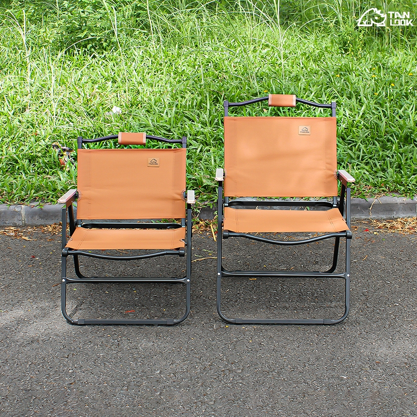 Ghế cafe camping TANLOOK ghế gấp gọn Màu Nâu khung đen thiết kế gọn du lịch,ban công,hàng nhập nguyê