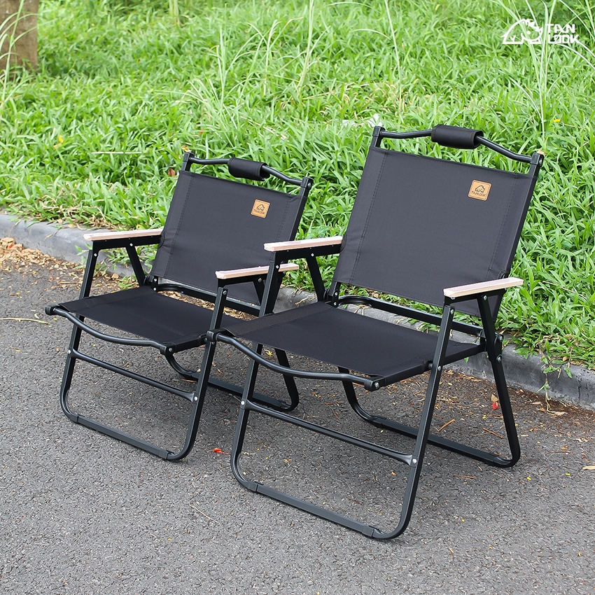 Ghế camping dã ngoại TANLOOK Màu đen thiết kế gọn du lịch ,cafe ,ban công, câu cá