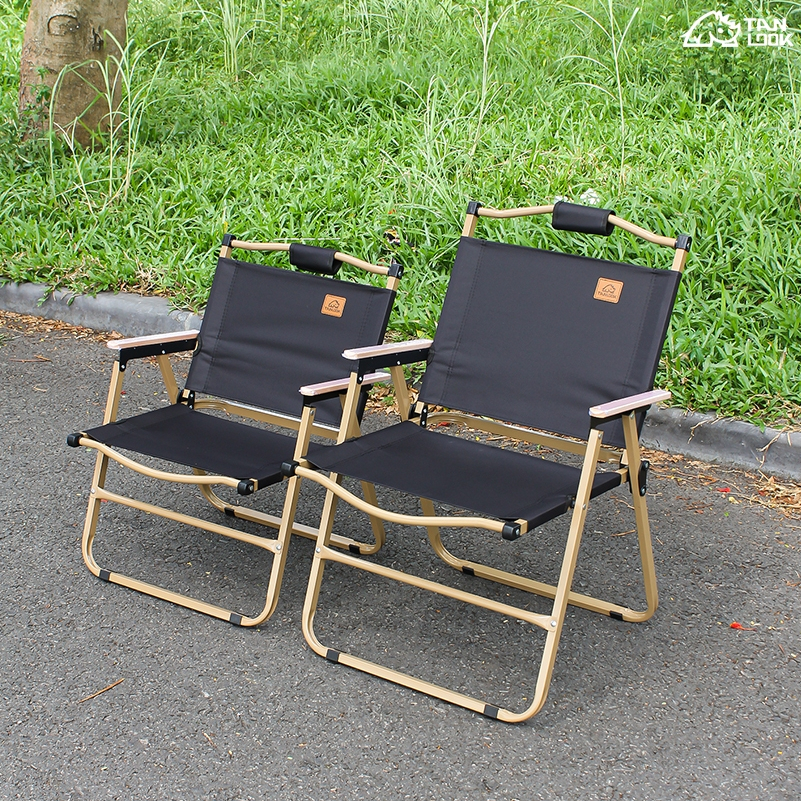 Ghế gấp camping TANLOOK Màu vài vải đen thiết kế gọn du lịch ,cafe ,ban công, câu cá