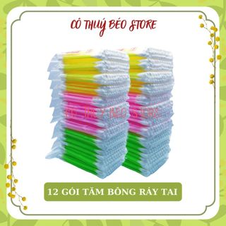 [12 Gói] Combo 12 Gói Tăm Bông Ráy Tai Cao Cấp Hello - Gói Tăm Bông Ngoáy Tai Loại Lớn - Túi Zip Rấy Tai 2 Đầu