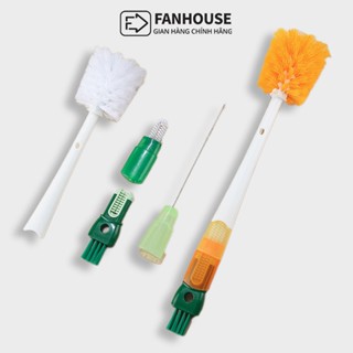 Bộ Cọ Vệ Sinh Bình Giữ Nhiệt 4in1, Ống Hút, Núm Ti Đa Năng , Đầu Cọ 360°, Cọ Nano, Cọ Góc Fan House