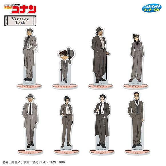 Bộ mô hình standee Conan Ran Kogoro Amuro Yui Kansuke Takkaki Amuro Kazami phong cách vintage