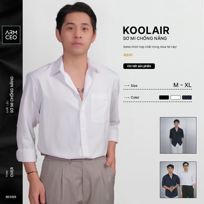 Sơ mi chống nắng Koolair ARMCEO cho cảm giác mặc siêu thoải mái -AS01