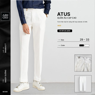Quần âu nam cạp cao sidetab ARMCEO Atus form dáng baggy suông tôn dáng Hàn Quốc, chất liệu bamboo ý cao cấp -A05