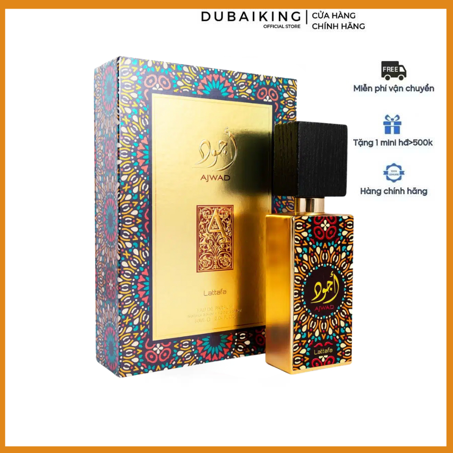 Nước hoa Dubai nữ Ajwad Lattafa 60ml – Ngọt ngào, Sang trọng, Quyến rũ, Nữ tính và Lưu hương cực kỳ 